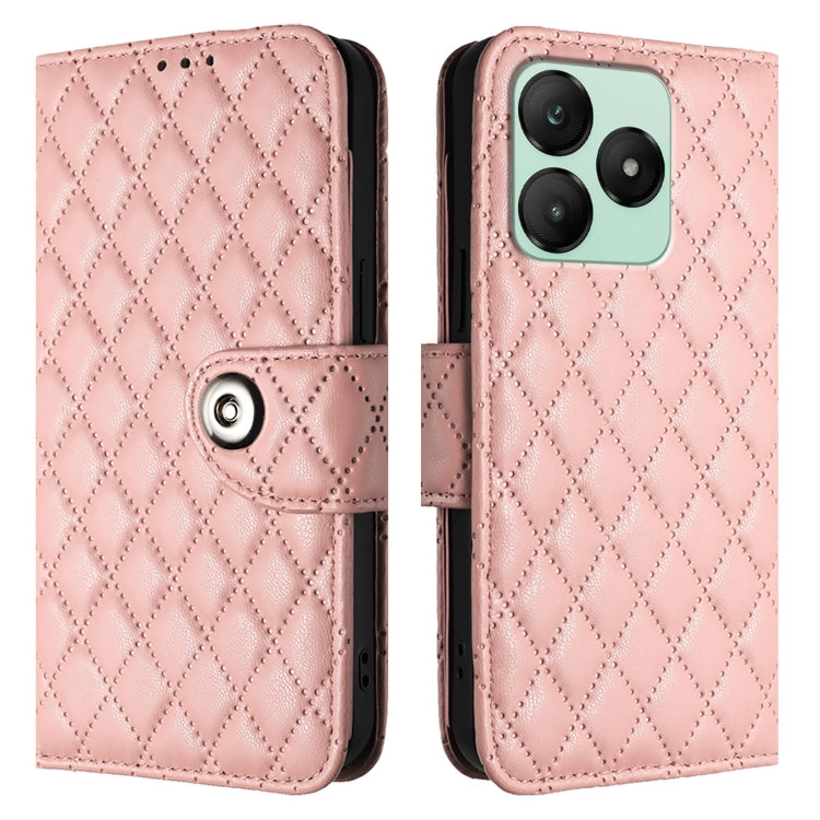 For Wiko T20  Rhombic Texture Flip Leather Phone Case with Lanyard