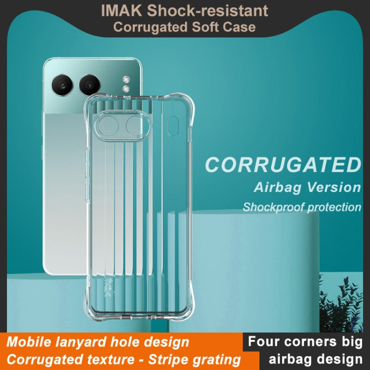 For OnePlus Nord 4 IMAK Corrugated Texture Airbag TPU Phone Case - Transparent