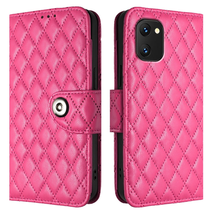 For UMIDIGI Power 7 / Power 7S Rhombic Texture Flip Leather Phone Case with Lanyard