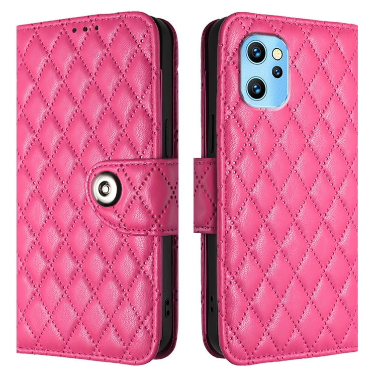 For UMIDIGI Power 7 Max Rhombic Texture Flip Leather Phone Case with Lanyard