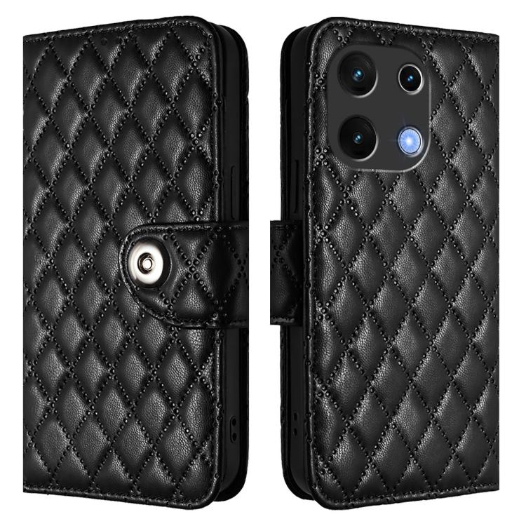 For UMIDIGI Note 100 Rhombic Texture Flip Leather Phone Case with Lanyard