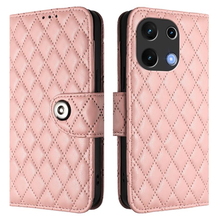 For UMIDIGI Note 100 Rhombic Texture Flip Leather Phone Case with Lanyard