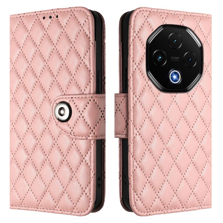 For Umidigi G100 Pro Rhombic Texture Flip Leather Phone Case with Lanyard