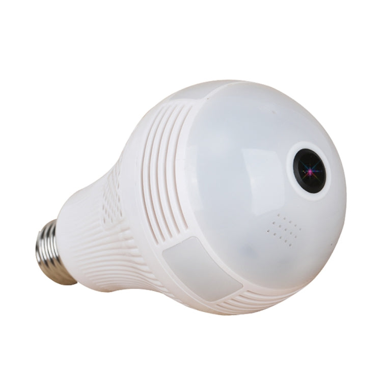 B13-R 1.3 Million Pixels Infrared Version 360-degrees Panoramic Lighting Monitoring Dual-use WiFi Network HD Bulb Camera, Support Motion Detection & Two-way voice, Specification:Host+16G Card(White)