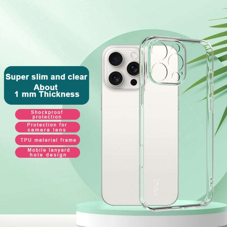 For iPhone 16 Pro Max IMAK UX-5 Series Transparent TPU Phone Case - Transparent