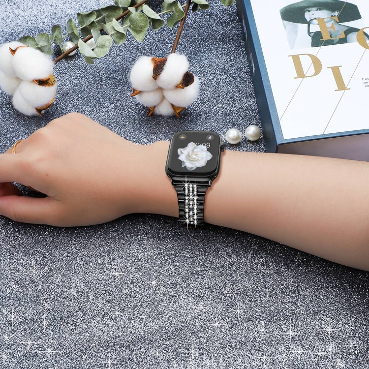 For Apple Watch SE 2023 44mm Bling Diamond Chain Metal Watch Band