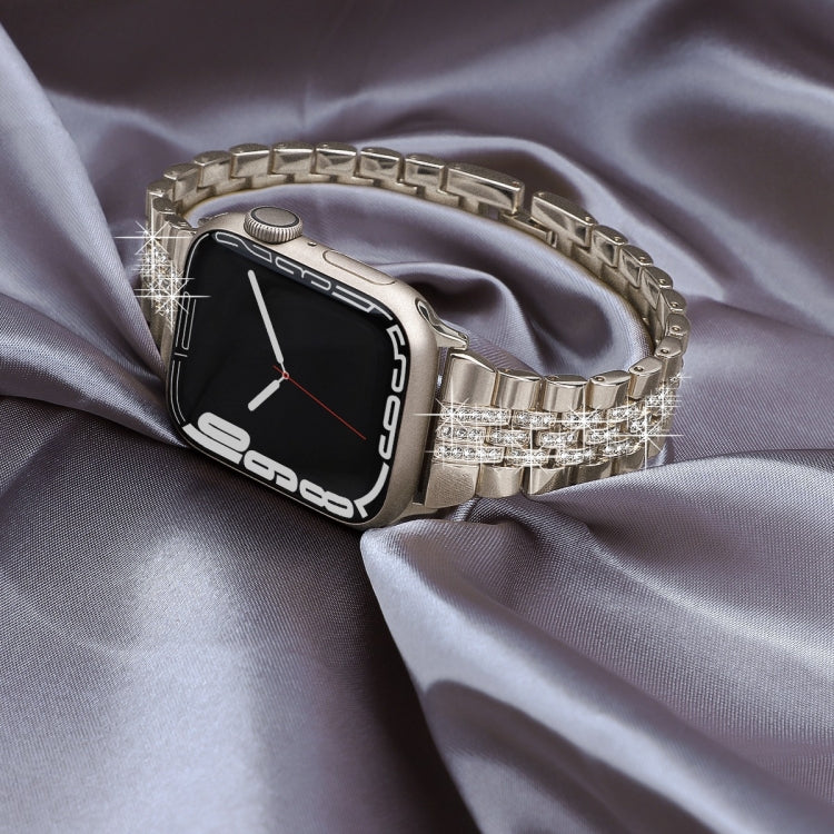 For Apple Watch Series 7 45mm Bling Diamond Chain Metal Watch Band