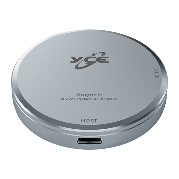 YCE-V195C USB-C / Type-C to M.2 NVMe + PD 3.0 Magnetic Hard Drive Enclosure - Grey