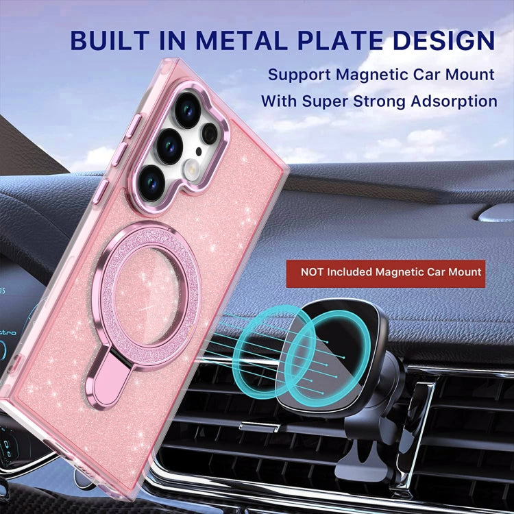 For Samsung Galaxy S24 Ultra Glitter Ring Holder MagSafe Phone Case
