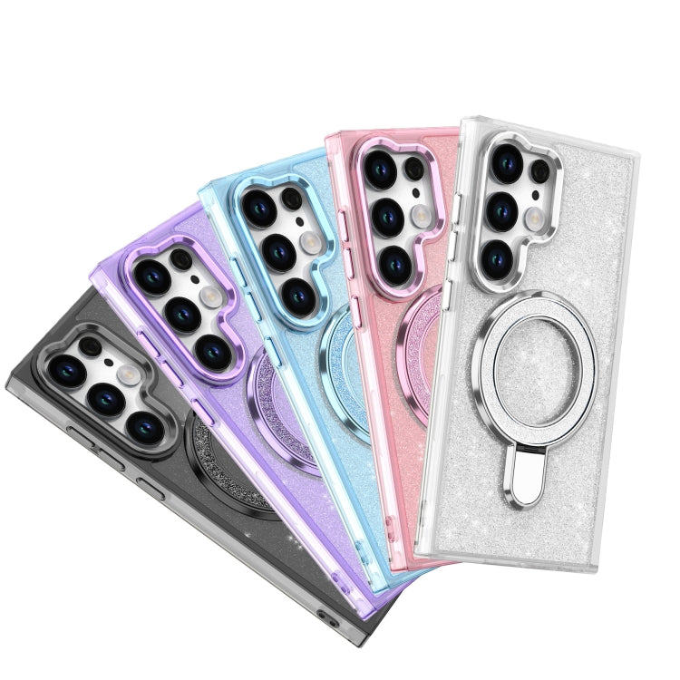 For Samsung Galaxy S24 Ultra Glitter Ring Holder MagSafe Phone Case