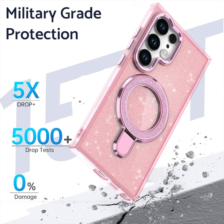 For Samsung Galaxy S24 Ultra Glitter Ring Holder MagSafe Phone Case