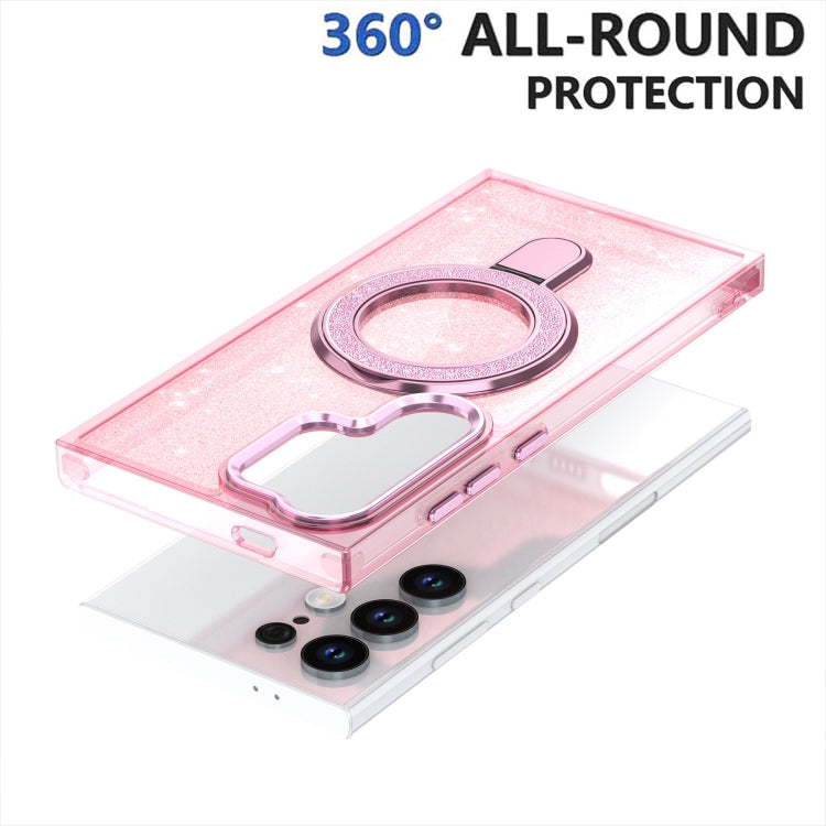 For Samsung Galaxy S24 Ultra Glitter Ring Holder MagSafe Phone Case
