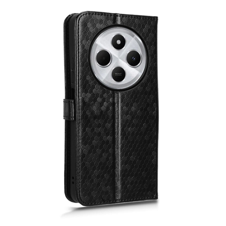 For Redmi 14C 4G Honeycomb Dot Texture Leather Phone Case