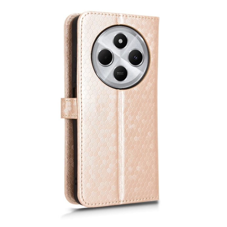 For Redmi 14C 4G Honeycomb Dot Texture Leather Phone Case