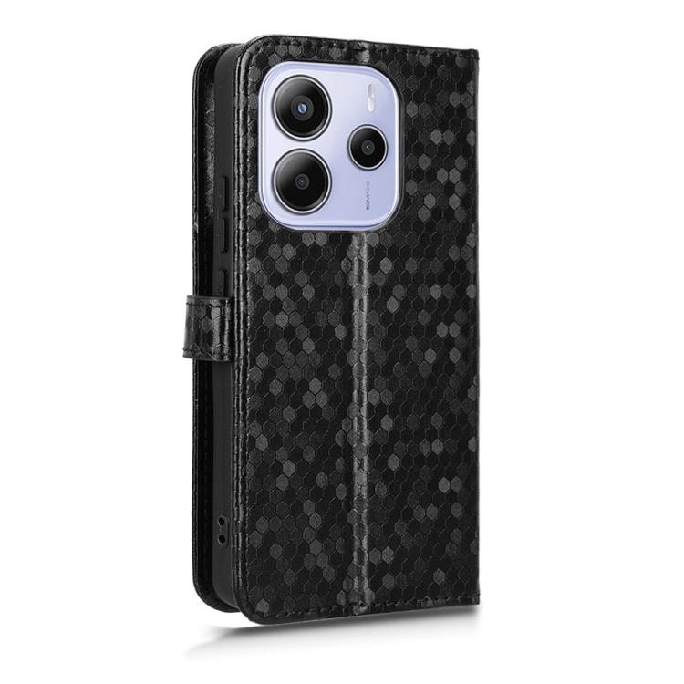 For Redmi Note 14 4G 163.25mm Honeycomb Dot Texture Leather Phone Case