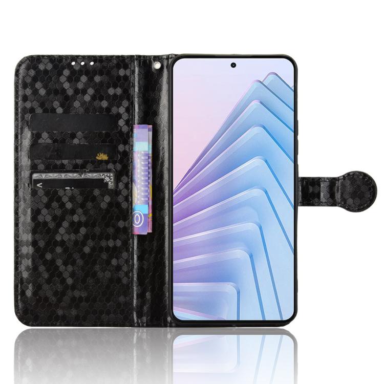 For Redmi Note 14 4G 163.25mm Honeycomb Dot Texture Leather Phone Case