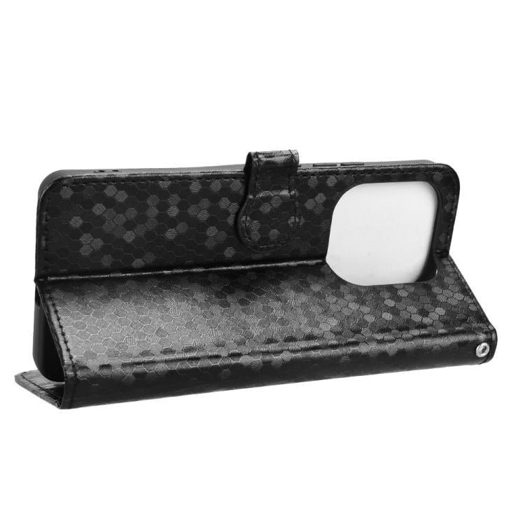 For Redmi Note 14 4G 163.25mm Honeycomb Dot Texture Leather Phone Case