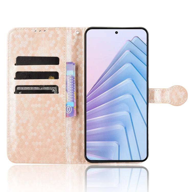 For Redmi Note 14 4G 163.25mm Honeycomb Dot Texture Leather Phone Case