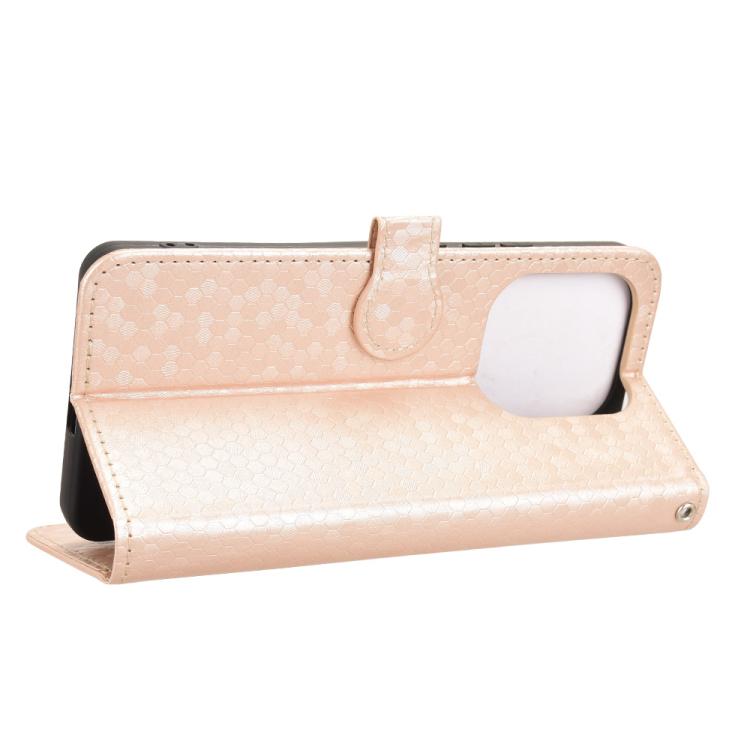 For Redmi Note 14 4G 163.25mm Honeycomb Dot Texture Leather Phone Case