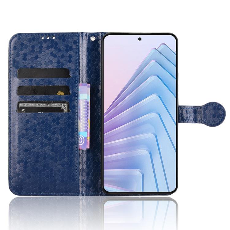 For Redmi Note 14 4G 163.25mm Honeycomb Dot Texture Leather Phone Case