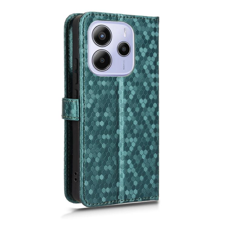 For Redmi Note 14 4G 163.25mm Honeycomb Dot Texture Leather Phone Case