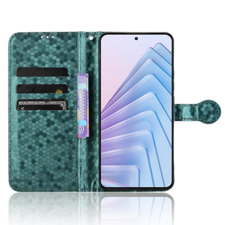 For Redmi Note 14 4G 163.25mm Honeycomb Dot Texture Leather Phone Case