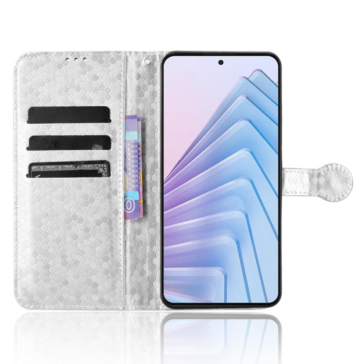 For Redmi Note 14 4G 163.25mm Honeycomb Dot Texture Leather Phone Case