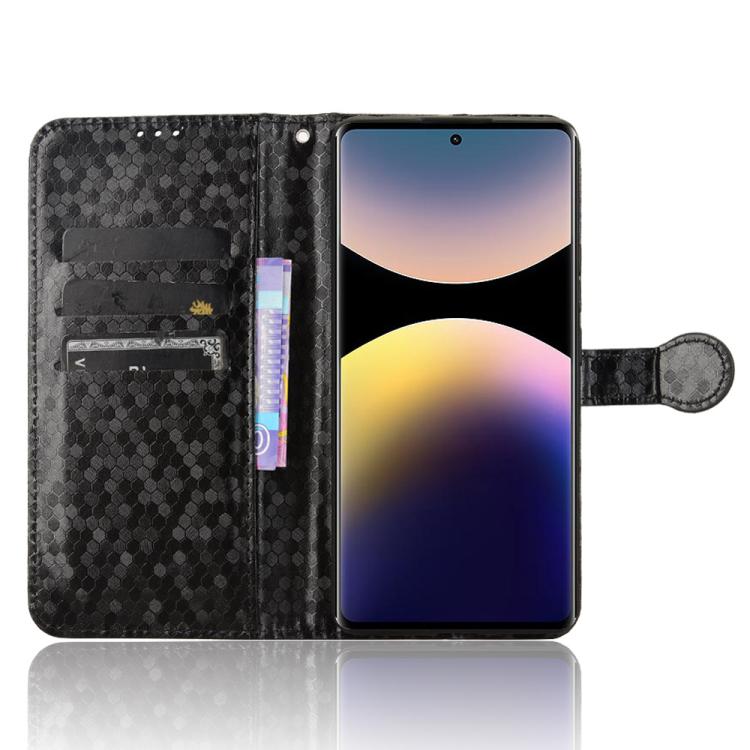 For Redmi Note 14 Pro 4G Honeycomb Dot Texture Leather Phone Case