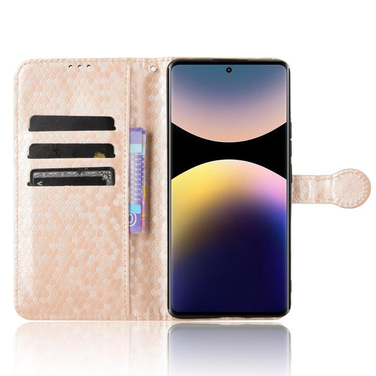 For Redmi Note 14 Pro 4G Honeycomb Dot Texture Leather Phone Case