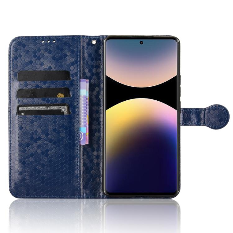For Redmi Note 14 Pro 4G Honeycomb Dot Texture Leather Phone Case