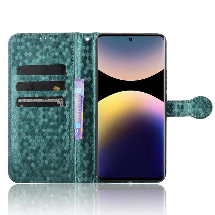 For Redmi Note 14 Pro 4G Honeycomb Dot Texture Leather Phone Case