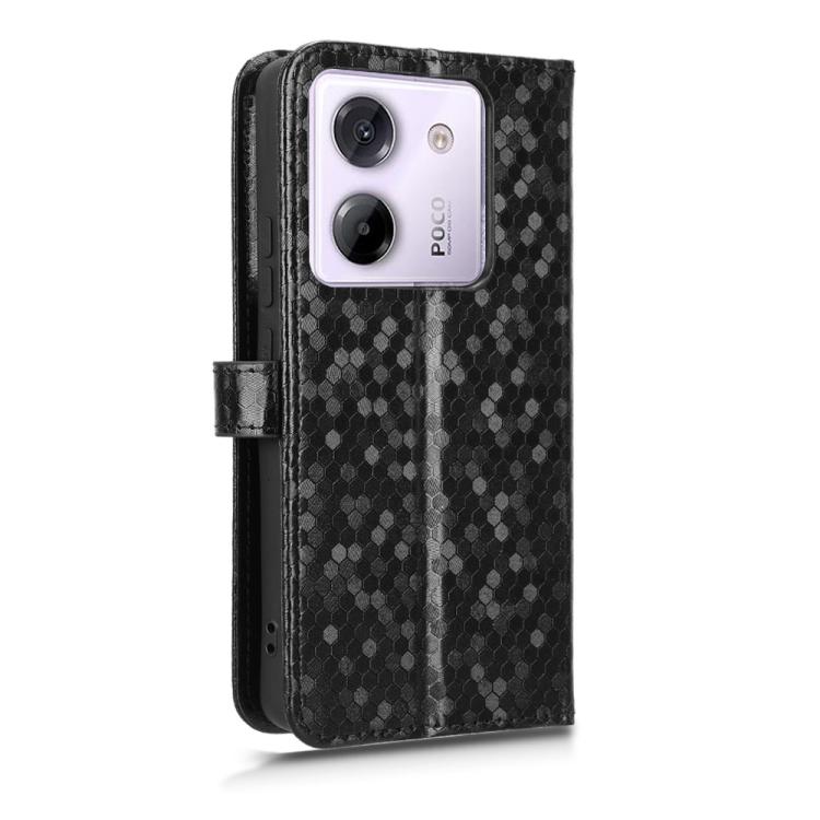 For Xiaomi Poco M7 Pro 5G / Redmi Note 14 5G Honeycomb Dot Texture Leather Phone Case