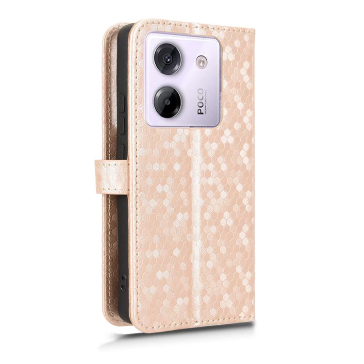 For Xiaomi Poco M7 Pro 5G / Redmi Note 14 5G Honeycomb Dot Texture Leather Phone Case