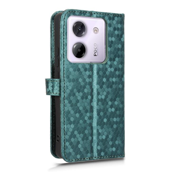 For Xiaomi Poco M7 Pro 5G / Redmi Note 14 5G Honeycomb Dot Texture Leather Phone Case