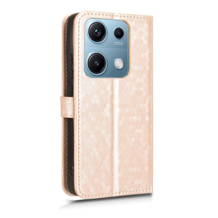 For Redmi Note 14S Honeycomb Dot Texture Leather Phone Case