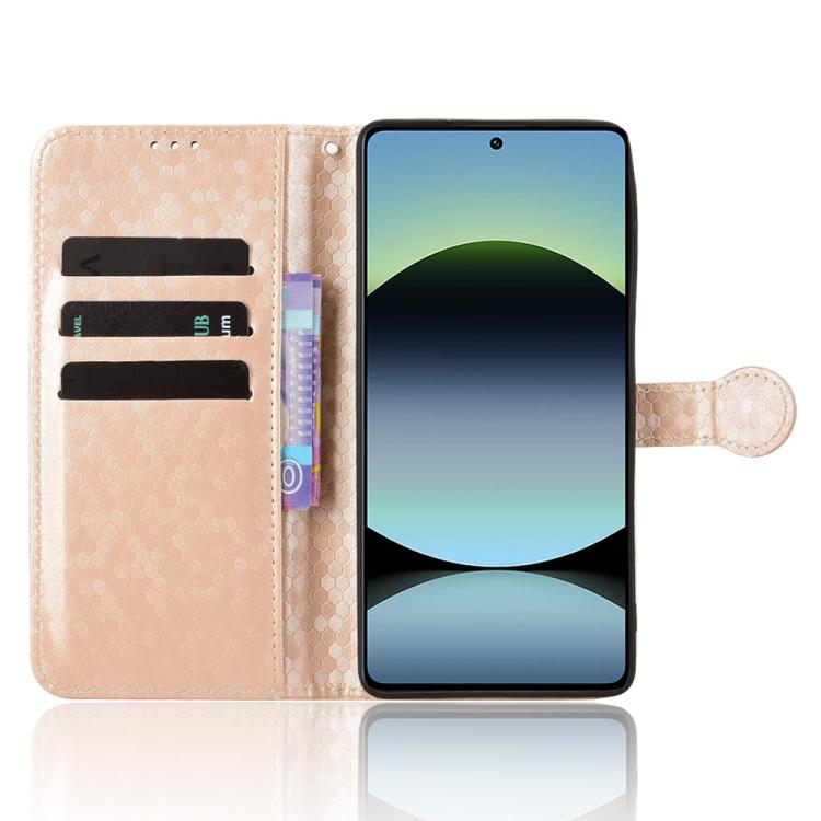 For Redmi Note 14S Honeycomb Dot Texture Leather Phone Case