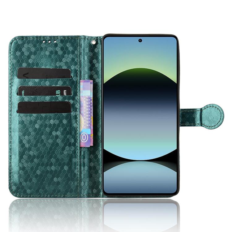 For Redmi Note 14S Honeycomb Dot Texture Leather Phone Case