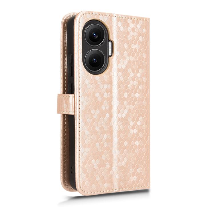 For Redmi Turbo 4 Pro 5G Honeycomb Dot Texture Leather Phone Case