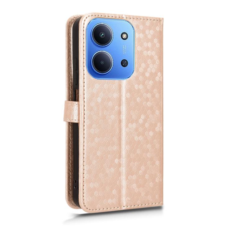 For Redmi 15C 5G / 4G EU 173mm / Poco C85 5G Honeycomb Dot Texture Leather Phone Case