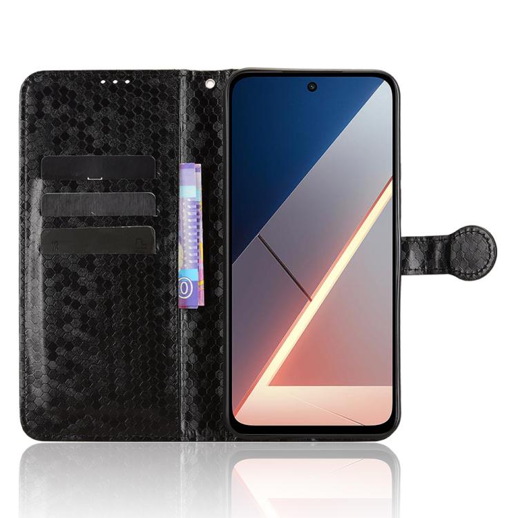 For Xiaomi Poco M7 4G 169mm Honeycomb Dot Texture Leather Phone Case