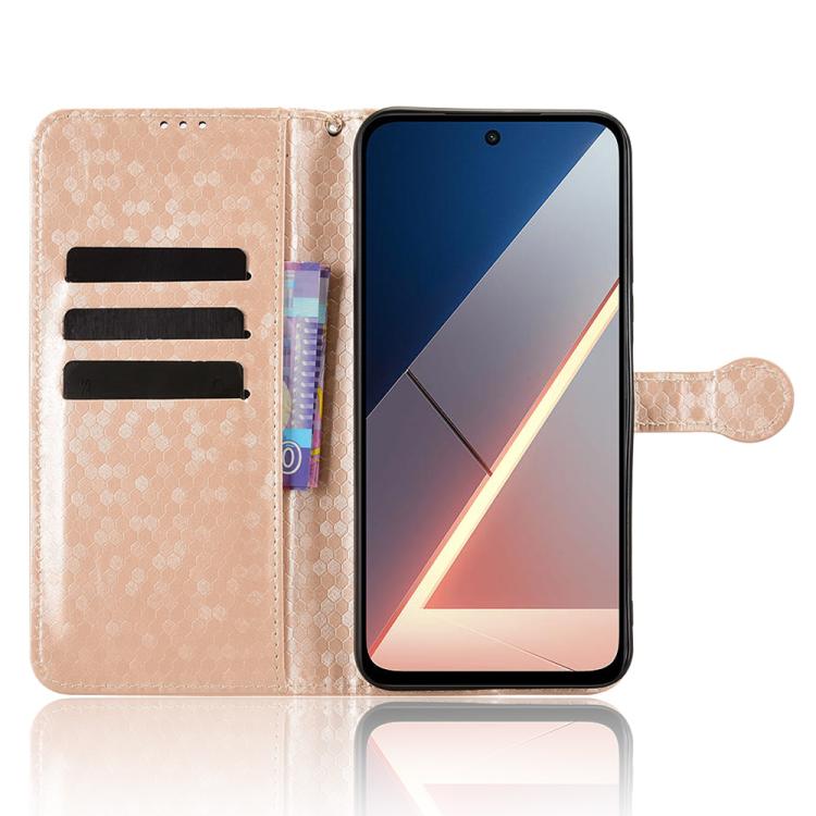 For Xiaomi Poco M7 4G 169mm Honeycomb Dot Texture Leather Phone Case