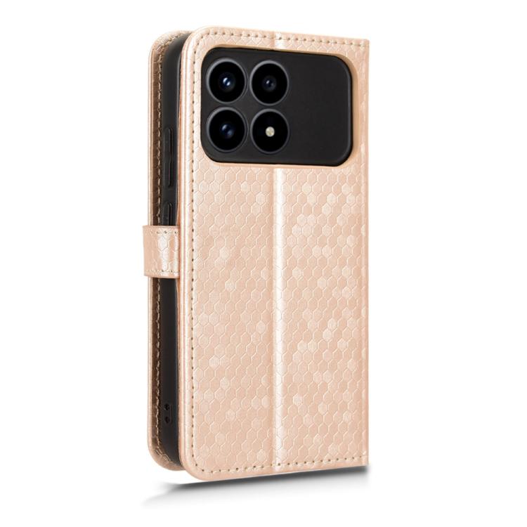 For Redmi K90 5G / Poco F8 Pro Honeycomb Dot Texture Leather Phone Case