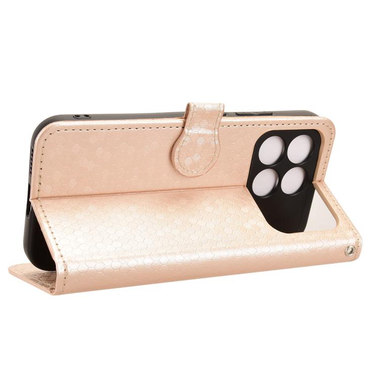 For Redmi K90 5G / Poco F8 Pro Honeycomb Dot Texture Leather Phone Case