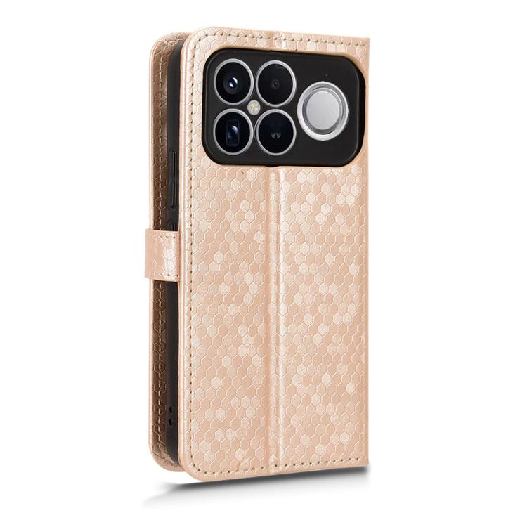 For Redmi K90 Pro Max 5G / Poco F8 Ultra Honeycomb Dot Texture Leather Phone Case