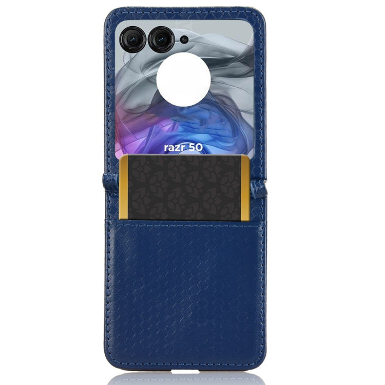 For Motorola Razr 50 Honeycomb Dot Texture Card Slot Leather Phone Case