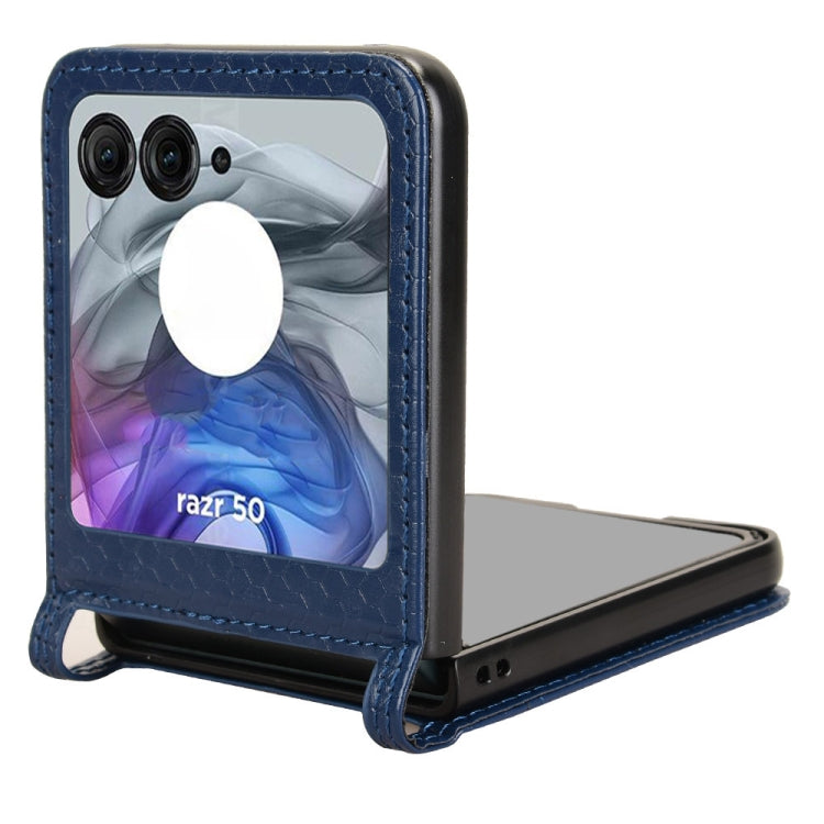 For Motorola Razr 50 Honeycomb Dot Texture Card Slot Leather Phone Case