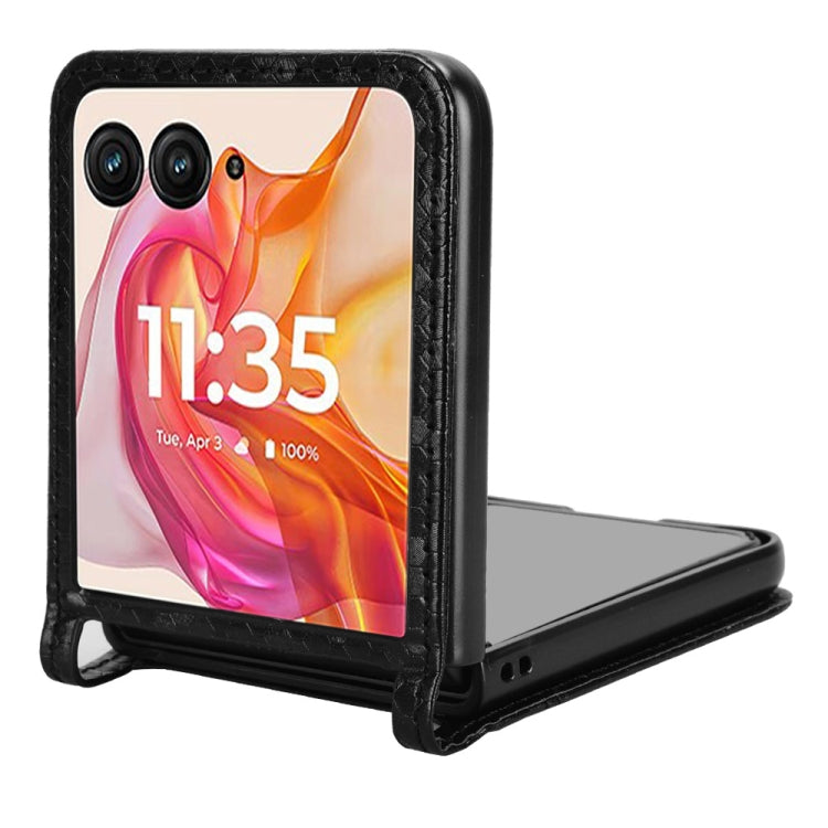 For Motorola Razr 50 Ultra Honeycomb Dot Texture Card Slot Leather Phone Case