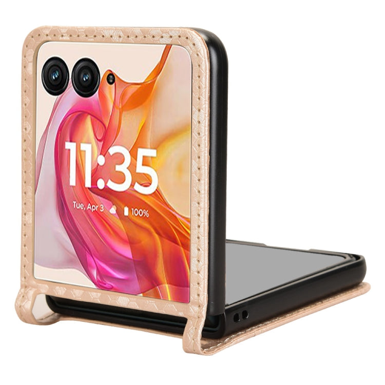 For Motorola Razr 50 Ultra Honeycomb Dot Texture Card Slot Leather Phone Case