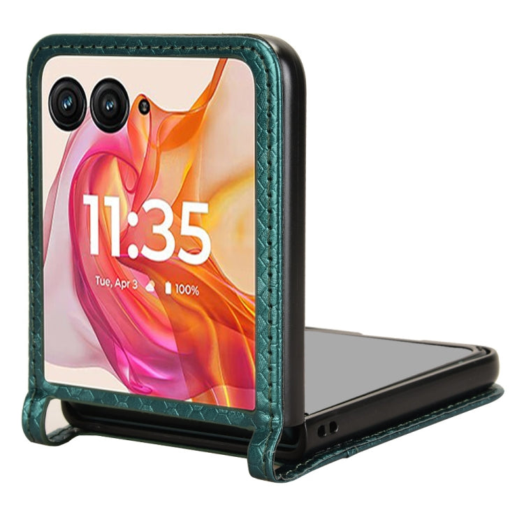 For Motorola Razr 50 Ultra Honeycomb Dot Texture Card Slot Leather Phone Case