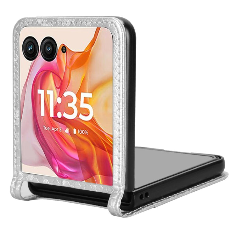 For Motorola Razr 50 Ultra Honeycomb Dot Texture Card Slot Leather Phone Case